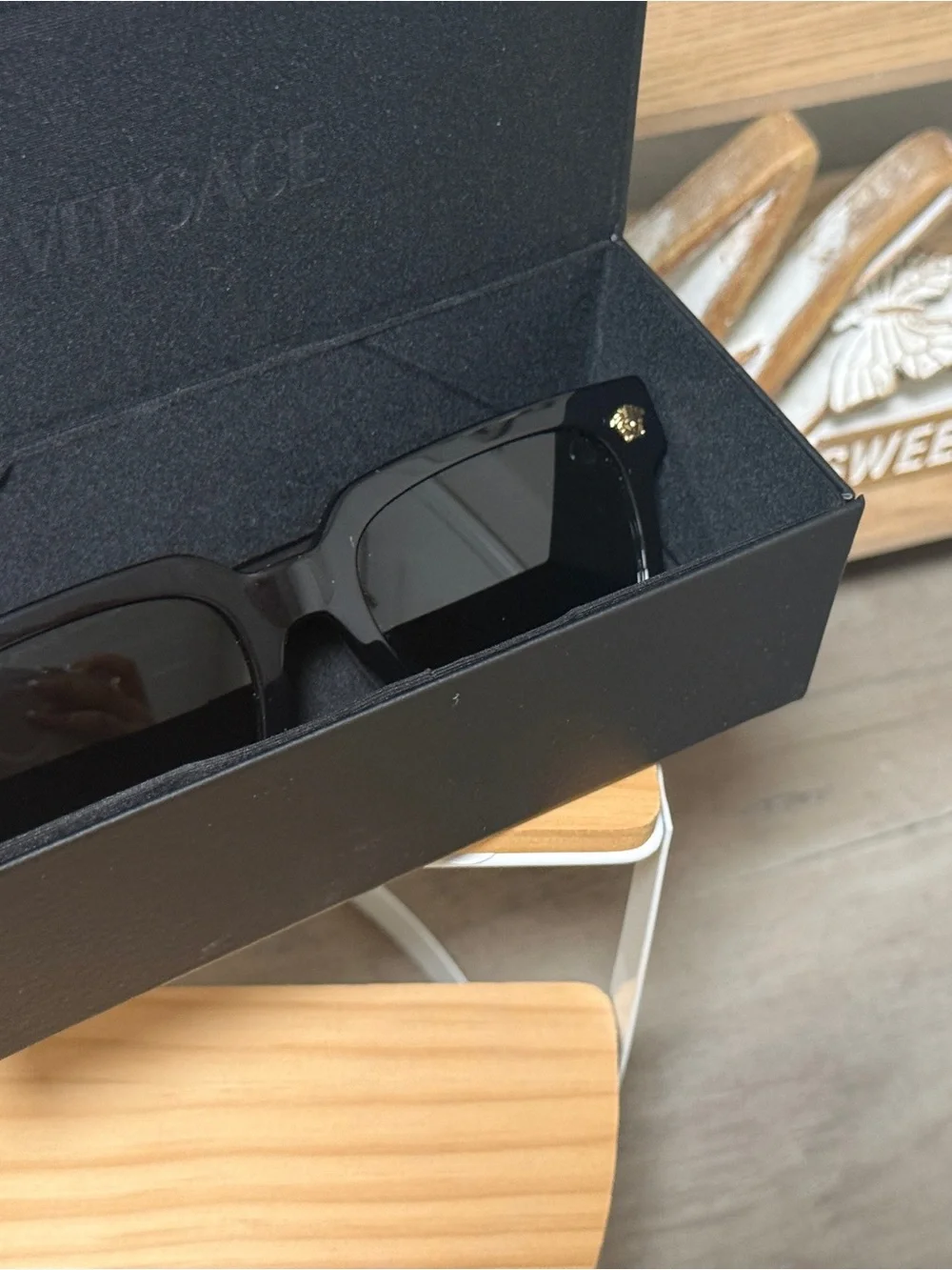 Versace Sunglasses with Gold Medusa Accents